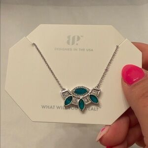 BP The Start of Wonderful Elegant Silver and Teal Necklace